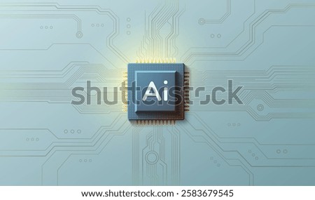 Ai chip, innovation tech, ai art technology. Vector illustration