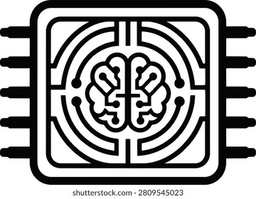 AI chip on a circuit board. Symbolizes technological advancement and artificial inte