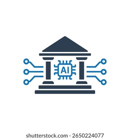 AI Chip Technology Icon Isolated On White Background