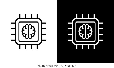 Ai Chip Branco Icon Set Design