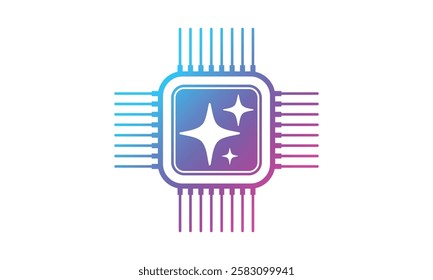 AI Chipset icon. AI Chipset symbols. Artificial intelligence, Machine learning technology concept, Vector illustration.