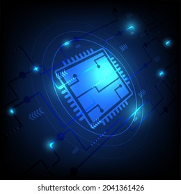 AI. Circuit board. Technology background. Central Computer Processors CPU concept. Motherboard digital chip. Tech science background. Integrated communication processor. 