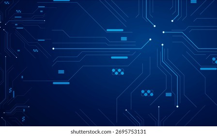AI Circuit Connection Background — Modern Blue Electronic Board Vector Design