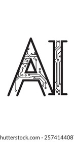 AI Circuit Design Illustration simple art design