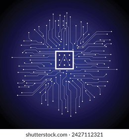 AI Circuit Diagram Graphic Background