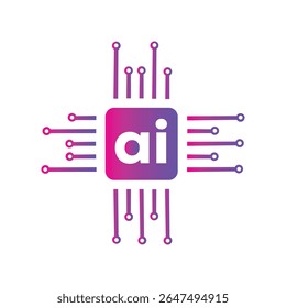 Ai circuit logo design on white background