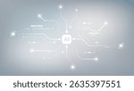 AI Circuit Vector with Digital Technology Electronic Data Network and AI Computer Background.