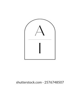 AI Classic Monogram.Modern Creative AI Logo Design. icon initial Based Monogram and Letters in Luxury vector.