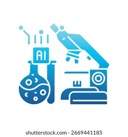 AI clinical trial analysis color flat icon for digital and print projects.  Minimal clean icons for apps and websites. Modern simple icons for UI UX and branding