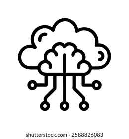 AI cloud computing brain illustration