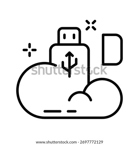 AI cloud icon representing cloud computing, data storage, and smart technology.