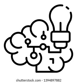 Ai cloud idea icon. Outline ai cloud idea vector icon for web design isolated on white background