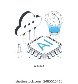 Ai Cloud isometric stock illustration. EPS File stock illustration