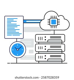 AI Cloud Server Icon – Artificial Intelligence in Cloud Computing and Automation