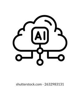 AI cloud sky line style	