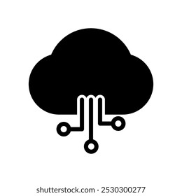 AI cloud technology on transparent background