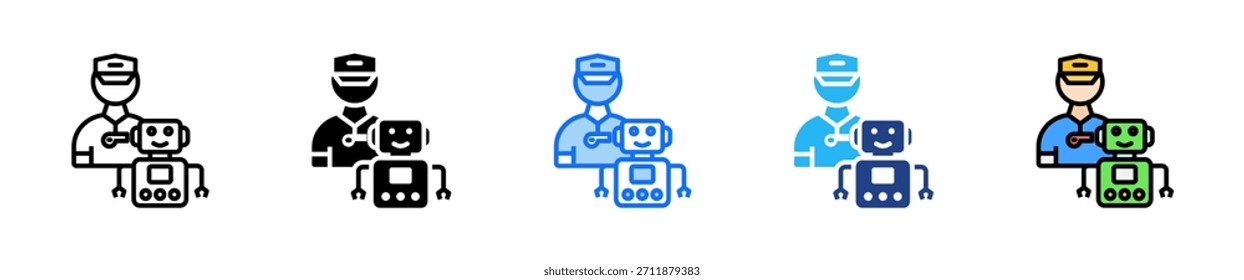 Ai Coach Icon Definir Coleção de Estilos Múltiplos