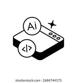 AI Code Icon ilustração de stock de vetor