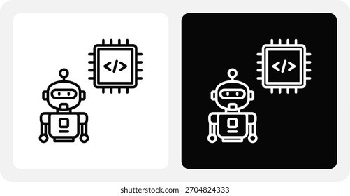 Assistente De Codificação De Ai   Conjunto de ícones monocromáticos duplos