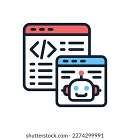 AI Coding icon in vector. Logotype