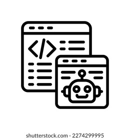 AI Coding icon in vector. Logotype