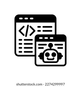 AI Coding icon in vector. Logotype