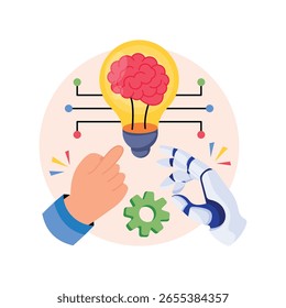 Ilustraciones de estilo AI Collaboration Concept. Archivo EPS 10  