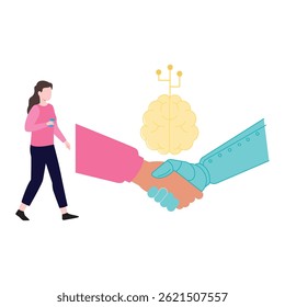 Ilustração Vetor de colaboração de IA que pode facilmente modificar ou editar
