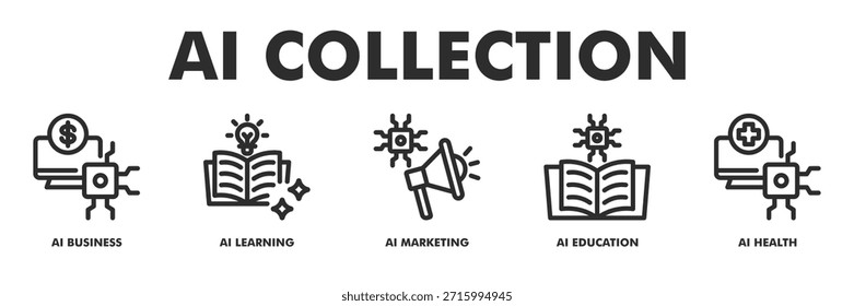 AI Collection web banner icon vector illustration for Professional Services