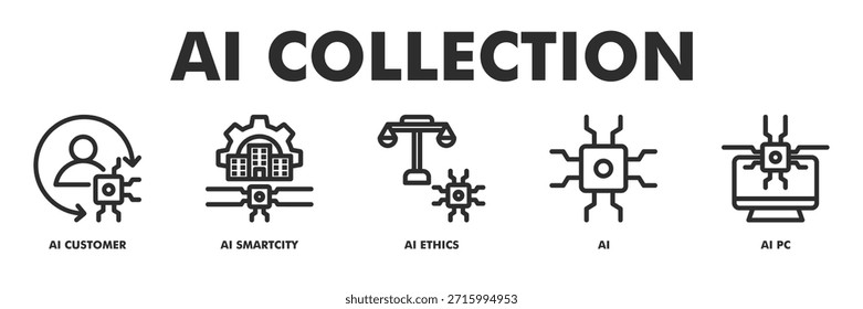 AI Collection web banner icon vector illustration for Future Infrastructure