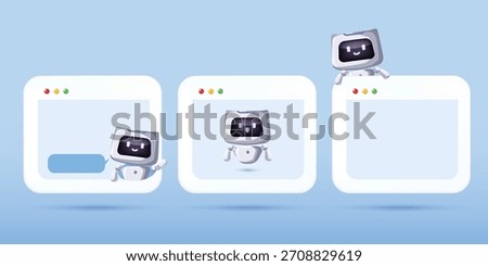 AI communication chat bot window and virtual support. Concept of AI and machine learning.