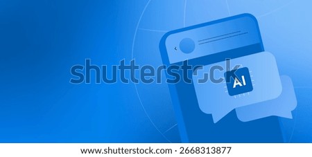AI communication with people illustrated through digital conversation. Artificial intelligence in communication, neural networks and modern technology in business and social media vector illustration