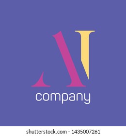AI company logo design. Monogram. Letters A nd I.