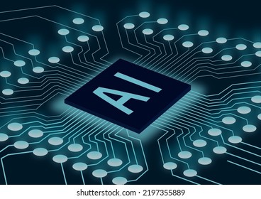 ai computer processor chip background.