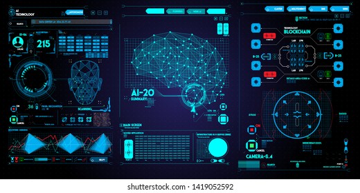 Ai concept Ui computer set