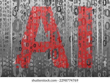 AI conceptual background with 0 and 1 numbers