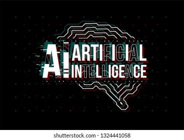 AI. Conceptual Layout with HUD elements for print and web. Lettering with futuristic user interface elements.