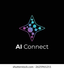AI Connect logo design, Connect logo concept, AI logo design template