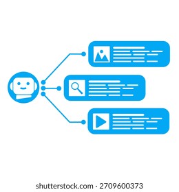 Icono de generación de contenido de IA con Imagen, Búsqueda Video y