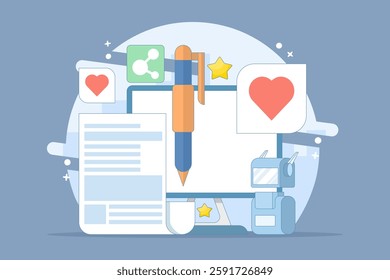 AI content writing concept, Artificial intelligence text generation, Generative AI, AI content writing for blogs and websites. Content writing for websites, Content research and development.