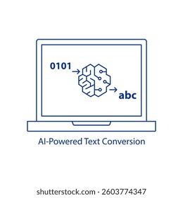 AI Conversion Icon Smart Document Transformation Automated Format Changing Machine Learning Transcription Digital Content Adaptation Language Technology
