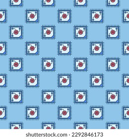AI CPU vector Artificial Intelligence Processor concept colored seamless pattern 