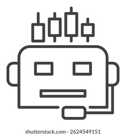 AI Cryptocurrency Trading Bot Head vector concept thin line icon or symbol