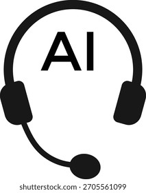 AI Cliente Care Icon Set. Asistente virtual basado en IA y símbolos de chatbot. Servicio al cliente de Inteligencia Artificial y colección de Iconos de Agentes Digitales. Soporte de IA conversacional y aprendizaje automático