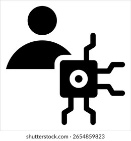 AI Customer Concept Glyph Icon Vector Illustration
