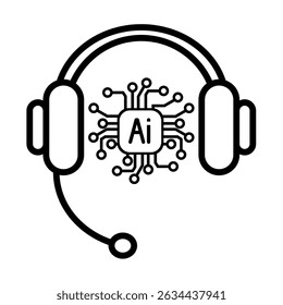  Símbolo de Assistência Técnica ou Suporte ao Cliente de IA, Inteligência Artificial