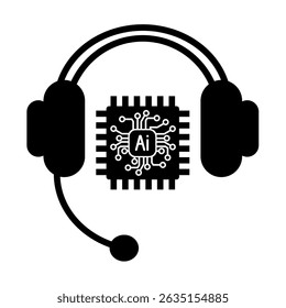 AI Customer Support or Technical Assistance Symbol, Artificial Intelligence Help