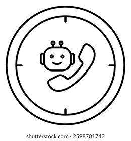 AI Customer Support Vector Icon Design with Editable Stroke