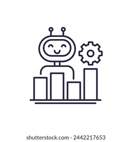 AI for data analysis line icon