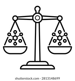 AI Data Balance Scale Justice Fairness Network Icon